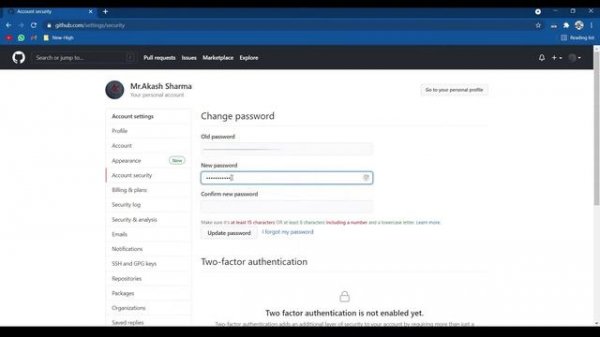 How to change Password on Github | Change Password of Github Account | change Github password