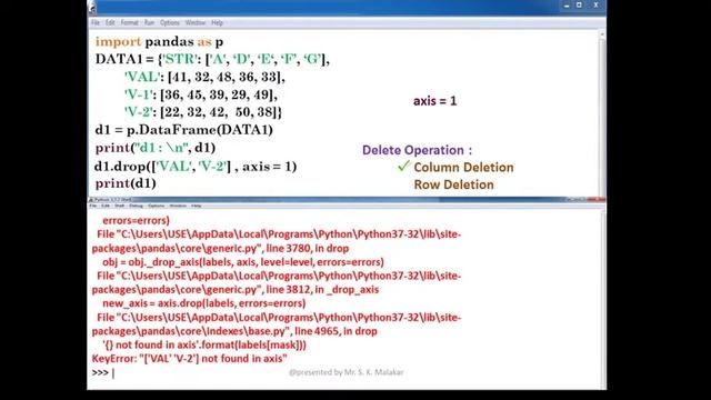 Data Frames : Operations on rows and columns: delete, rename смотреть онлайн