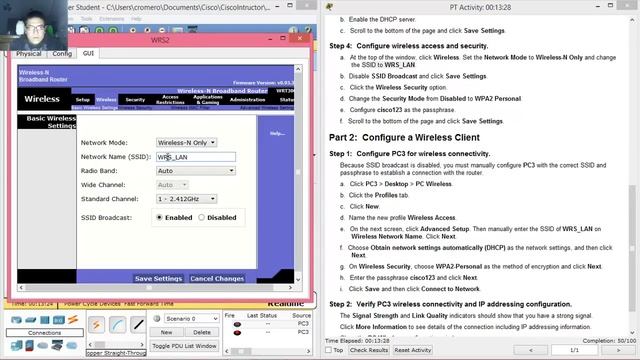 4.4.2.2 Packet Tracer - Configuring Wireless LAN Access смотреть онлайн