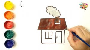 Раскраска для детей ДОМ. Мультик раскраска как нарисовать ДОМ. Разукрашки мультяшки для детей