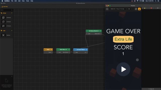 Using Checkpoint System to Keep Score Points when implementing Extra Life - Buildbox (Space Shooter смотреть онлайн