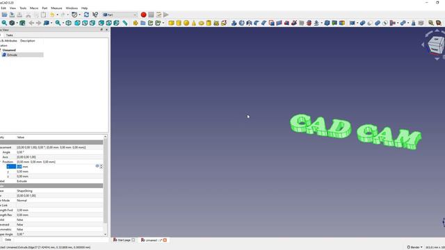 FreeCAD Tutorial Text Extrude