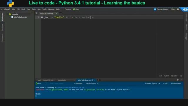 Python 3.4.1 tutorial - Learning the basics смотреть онлайн
