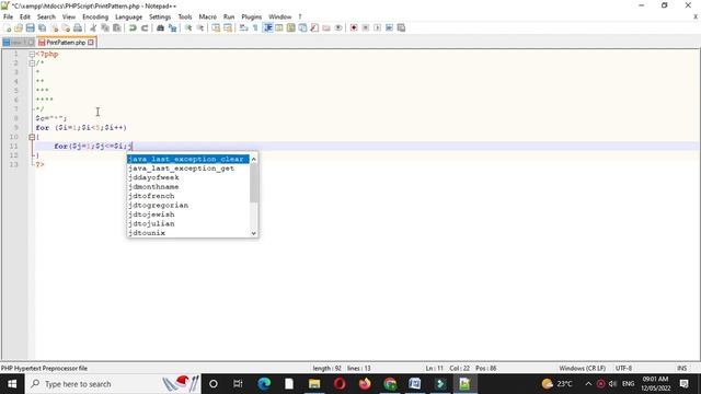 PHP Script to print pattern смотреть онлайн
