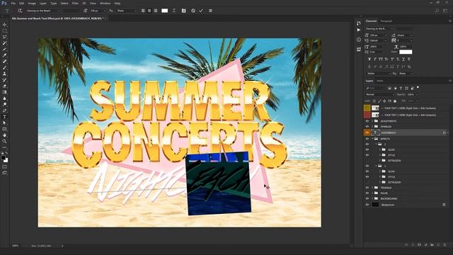 80s Retro Summer and Tropical Text Effect - Photoshop Text Style смотреть онлайн