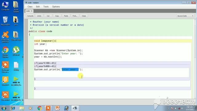 CBSE CA Class-8 Ch-6 Practical-7 BlueJ - Java program to find the year is leap year or not смотреть онлайн