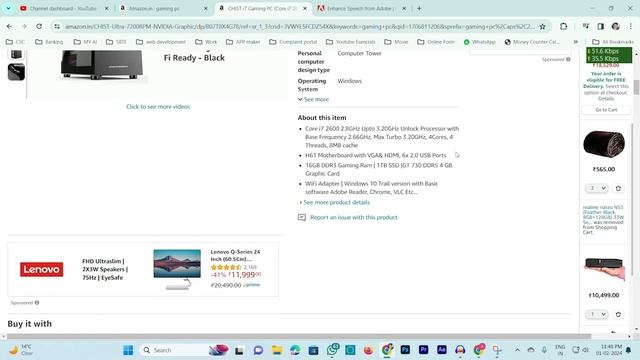 CHIST i7 Gaming PC (Core i7 2600 4 Core 8 Threats / 16GB Ram смотреть онлайн