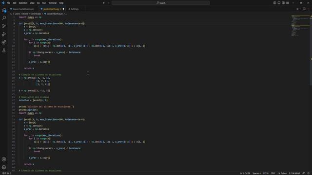 Metodo Jacobi en Python смотреть онлайн
