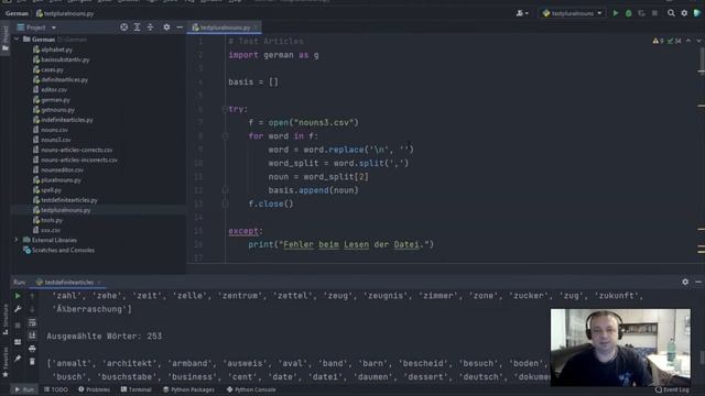Učimo Nemački sa Python - 13. Ein Programm, das die Funktionalität von Nomen im Plural testet смотреть онлайн