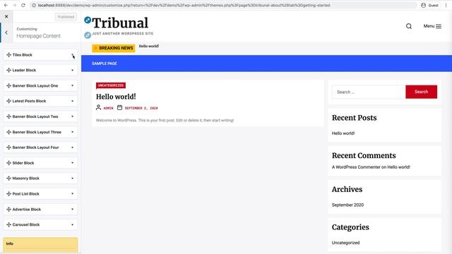 Tribunal Free WordPress Theme First Installation and Homepage Setup смотреть онлайн