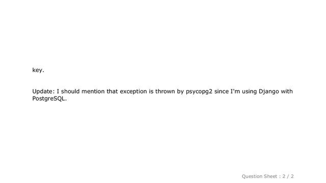 Django : Django : Deduce duplicate key exception from IntegrityError смотреть онлайн