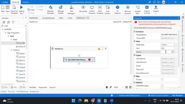 Automate Gmail Using IMAP in UiPath - Get IMAP Mail Message - UiPath Mail Automation - Part1 смотреть онлайн