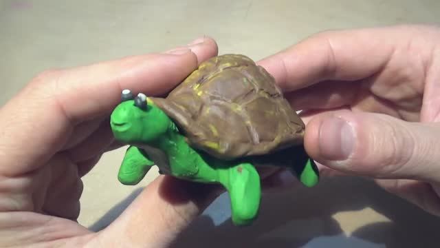 Пластилиновая черепаха, plasticine turtle. Черепаха из пластилина. смотреть онлайн