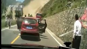 Камнепад в горах Китая