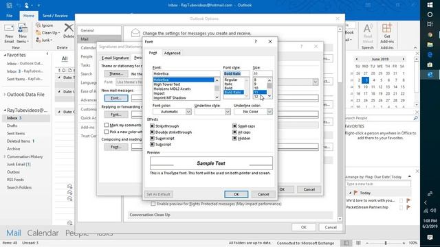 HOW TO CHANGE THE DEFAULT FONT SIZE, COLOR AND THEME IN OUTLOOK 2010, 2013 AND 2019 смотреть онлайн