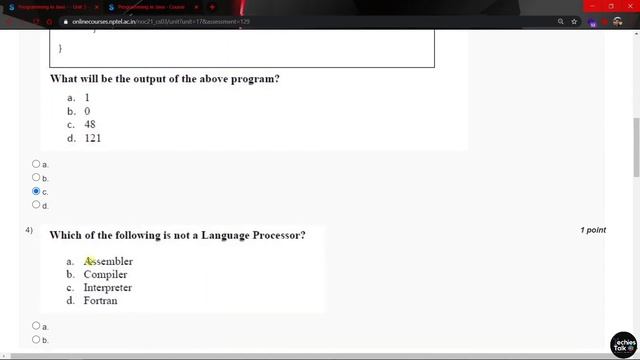 NPTEL Programming in Java Week 1 Quiz Assignment Solutions || January 2021 || Swayam смотреть онлайн