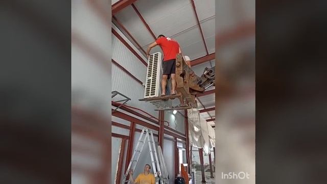 Монтаж полупромышленного напольно-потолочного кондиционера смотреть онлайн