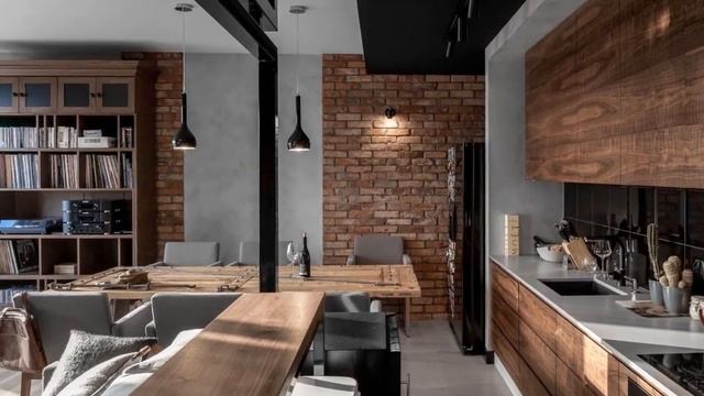 Современные кухни в стиле Loft 20 вариантов дизайна смотреть онлайн