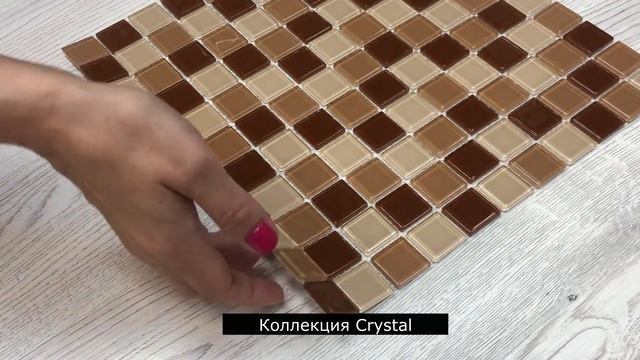Стеклянная мозаика Elada Mosaic Crystal CB521 бежево-коричневый микс смотреть онлайн