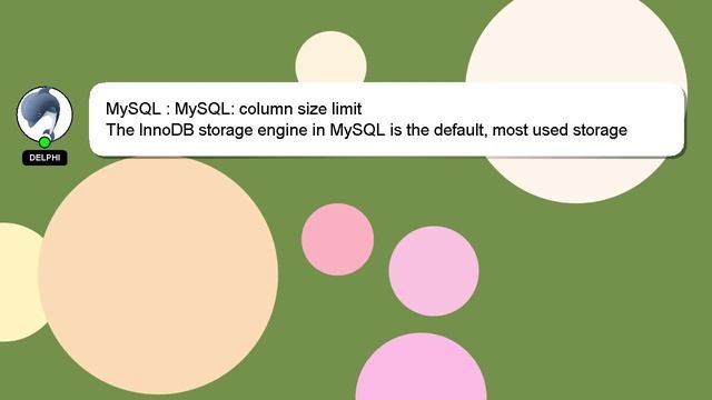 MySQL : MySQL: column size limit смотреть онлайн