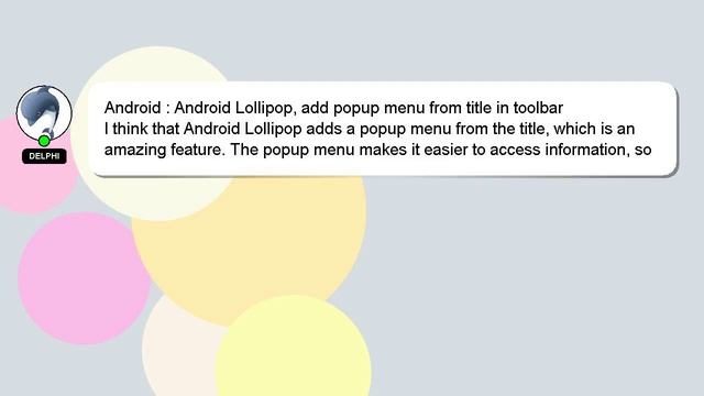 Android : Android Lollipop, add popup menu from title in toolbar смотреть онлайн