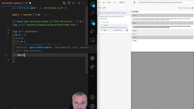 Use cypress-recurse To Open Accordion Panels Until It Finds A Button To Click смотреть онлайн