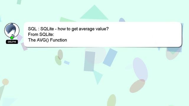 SQL : SQLite - how to get average value? смотреть онлайн