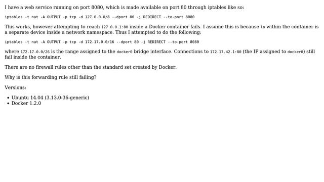 DevOps & SysAdmins: iptables port redirect with Docker смотреть онлайн