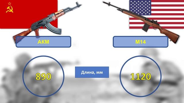 Сравните АКМ и M14