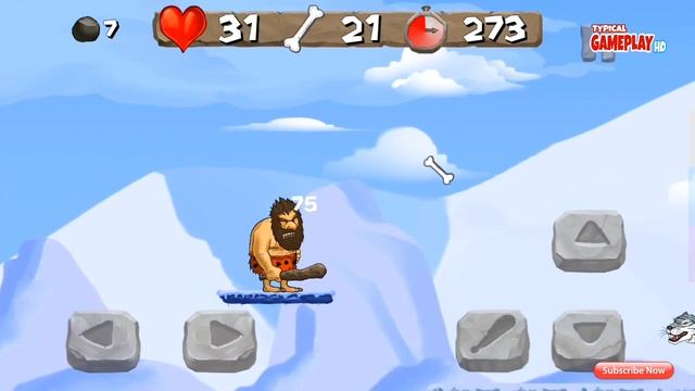 Caveman Chuck Adventure-Beach (Level-16) Typical Anoride gameplay HD. смотреть онлайн