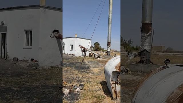 Демонтаж дымовой трубы котельной, 20 метров. смотреть онлайн