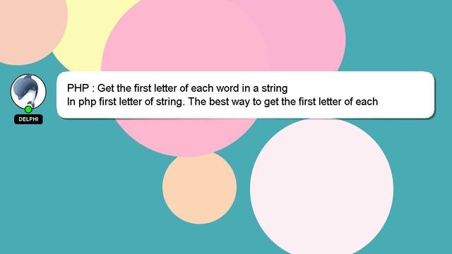 PHP : Get the first letter of each word in a string смотреть онлайн