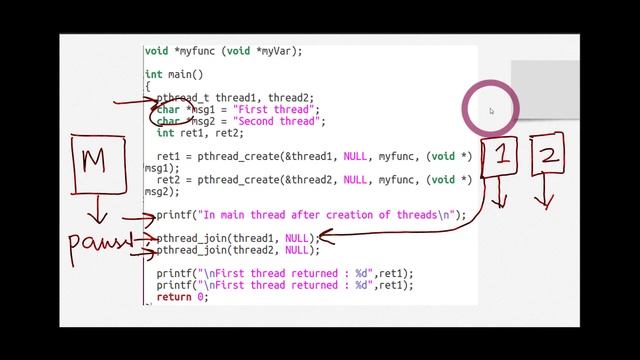Creation and Execution of two threads (Complete Code & output) - Multi-threading in Linux - Part 3 смотреть онлайн