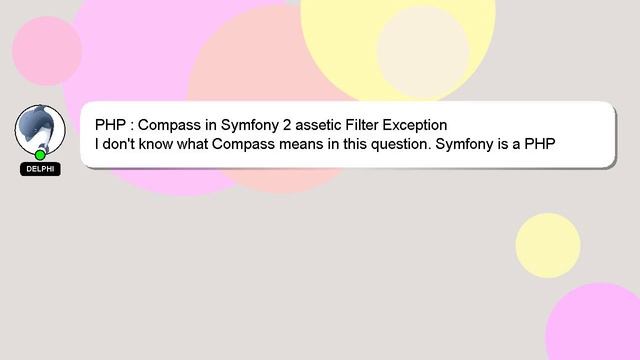 PHP : Compass in Symfony 2 assetic Filter Exception смотреть онлайн