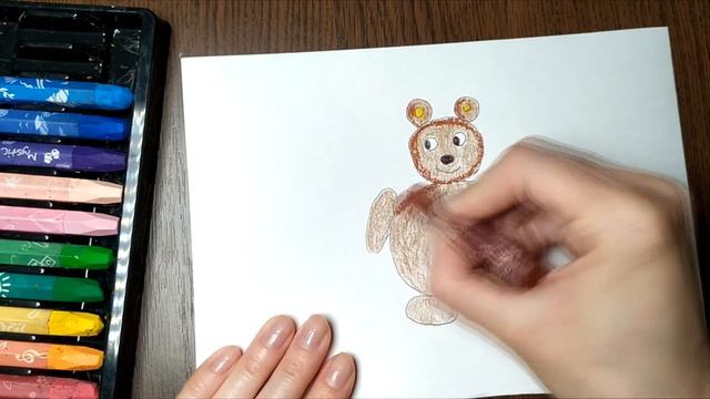 Мишка. Рисунок из кругов. смотреть онлайн