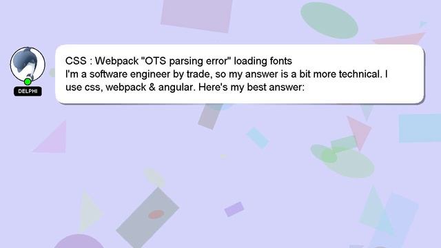 CSS : Webpack "OTS parsing error" loading fonts смотреть онлайн