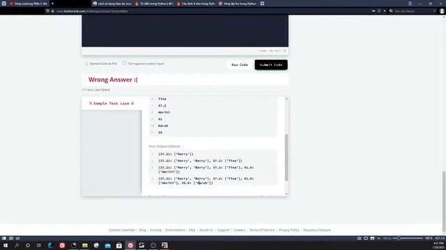 Ex 10:Nested Lists - Hackerrank Python Solutions (Python 3) смотреть онлайн
