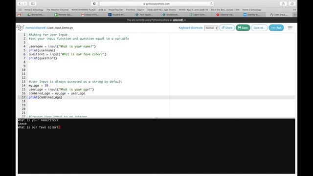 Python User Input смотреть онлайн