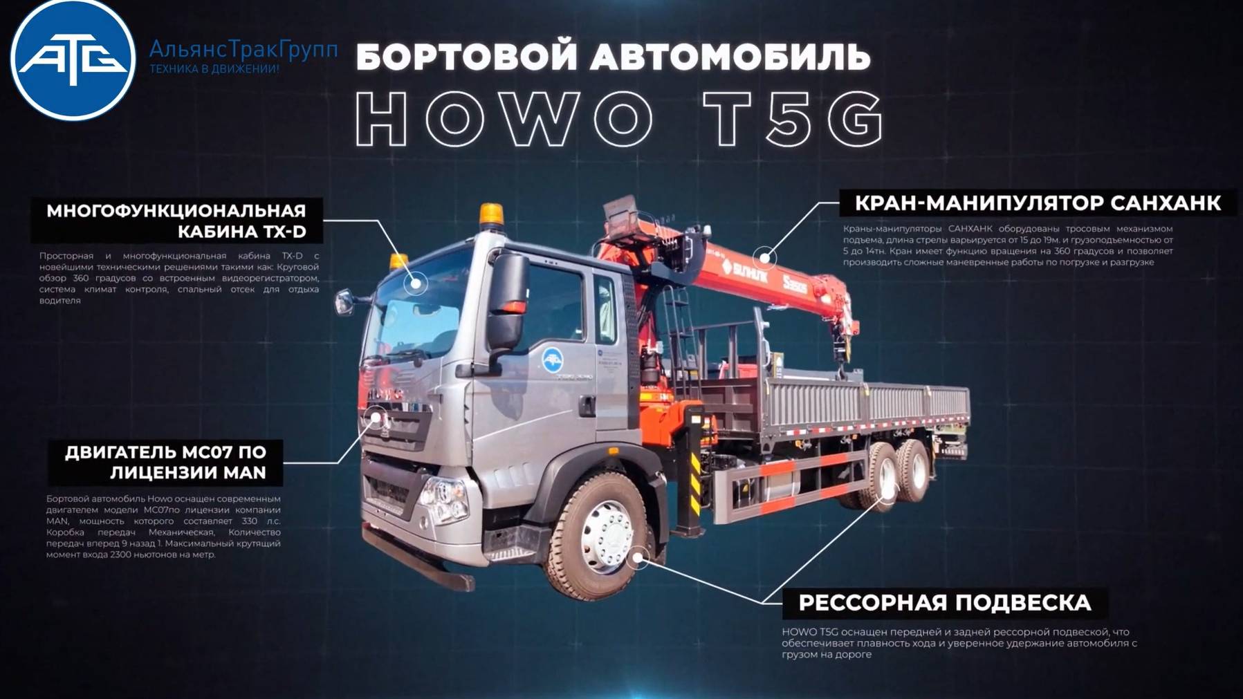 Обзор на HOWO T5G с КМУ Sunhunk от официального дилера!