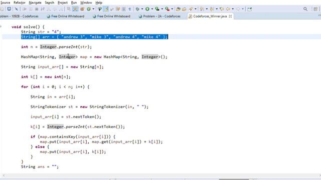 Codeforces Winner Problem Solved Using HashMap Java Solution Discussed смотреть онлайн