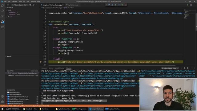 Python Kurs Fortgeschritten ?? | #27 Exceptions Fehler Handhabung смотреть онлайн
