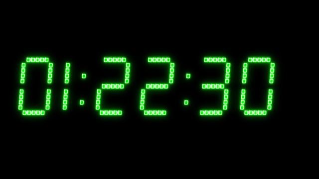 Зеленый неоновый секундомер 2 часа 45 минут