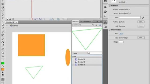 031 Работа с библиотекой в Adobe Flash CS4 31 46 смотреть онлайн