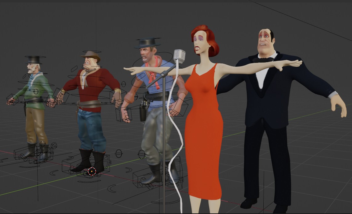 BLENDER 3.6 Настроим бандитов на ригг из Миксамо