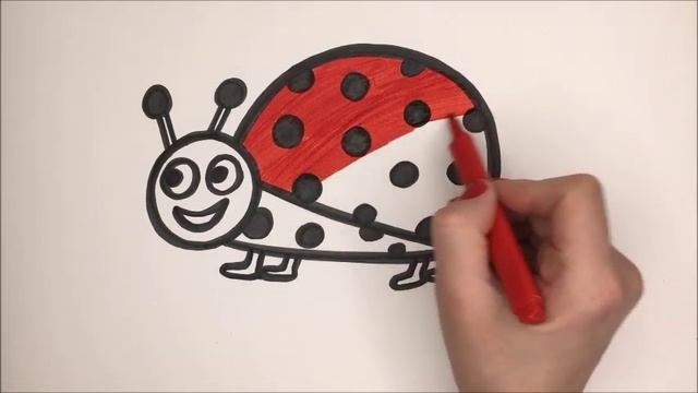 Как нарисовать и раскрасить божью коровку смотреть онлайн