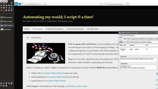 Webscraping with AutoHotkey-101.5 Getting the text from page смотреть онлайн