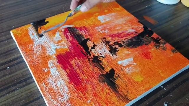 Making of Abstract Painting / Using Brayer and Acrylics / EASY / Project 365 days / Day #078 смотреть онлайн