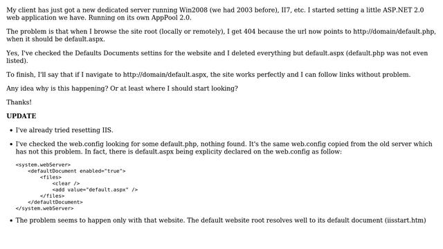 IIS7 defaulting to default.php instead of default.aspx (2 Solutions!!) смотреть онлайн