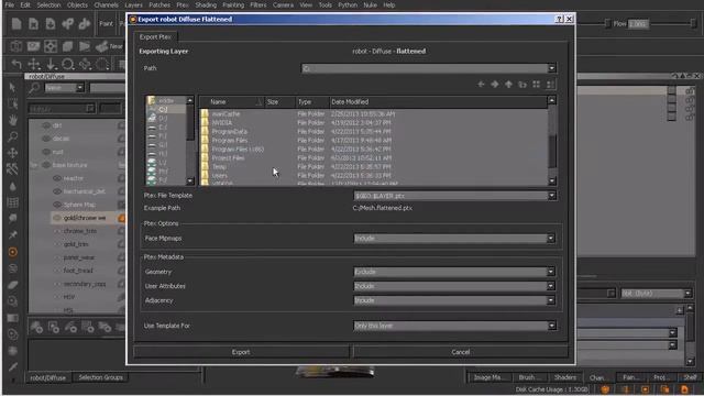 22 Экспортируем PTex текстурные карты смотреть онлайн