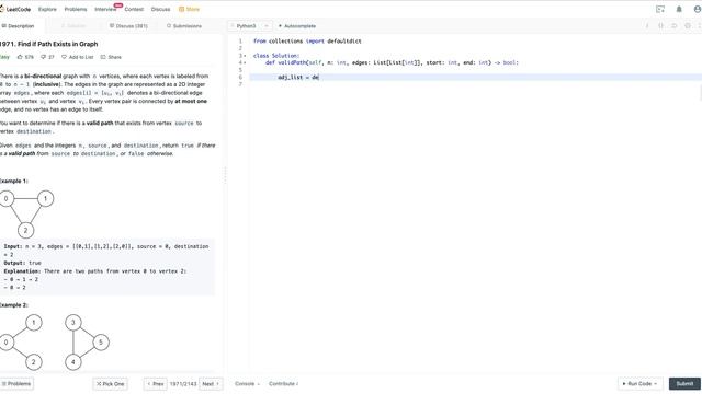 Find if Path Exists in Graph | BFS Solution Python смотреть онлайн